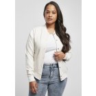 Women´s jacket // Urban classics Ladies Inset College Sweat Jacket lightgrey/white