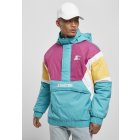 Men´s jacket // Starter Color Block Half Zip Retro Jacket lake blue/s pnk/by/wht