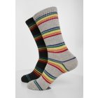 Socks // Urban classics Rainbow Stripes Socks 2-Pack black/grey
