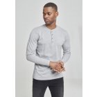Men´s T-shirt long-sleeve // Urban Classics Basic Henley L/S Tee grey