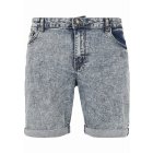 Shorts // Urban Classics 5 Pockets Slim Fit Denim Shorts dark skyblue acid washed