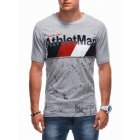 Men's printed t-shirt S1887 - grey