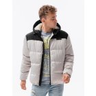 Men's winter quilted jacket C458 - grey