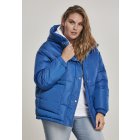 Women´s waist jacket // Urban Classics Ladies Oversized Hooded Puffer royal