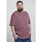 Men´s T-shirt short-sleeve // Urban classics Yarn Dyed Oversized Board Stripe Tee burnedred/vintageblue