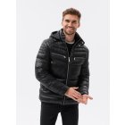 Men's winter quilted jacket - black C543