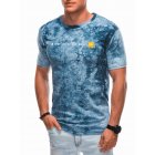 Men's printed t-shirt S1906 - blue