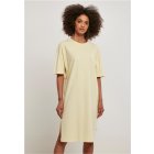 Woman dress // Urban Classics Ladies Organic Oversized Slit Tee Dress softyellow