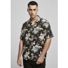 Men's Shirt // Urban classics  Viscose AOP Resort Shirt blacktropical