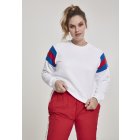 Women´s pullover // Urban Classics Ladies Sleeve Stripe Crew white/brightblue/firered