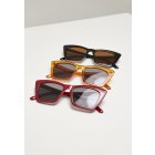 Sunglasses // Urban classics Sunglasses Tilos 3-Pack dark red/black/orange