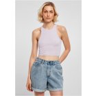 Women´s sleeveless T-shirt  // Urban classics Ladies Cropped Rib Top lilac