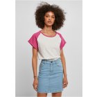 Women´s T-shirt short-sleeve // Urban Classics Ladies Contrast Raglan Tee lightgrey/brightviolet