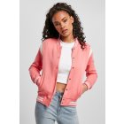 Women´s jacket // Urban classics Ladies Inset College Sweat Jacket palepink/whitesand