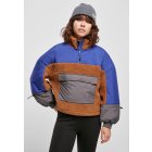 Women´s jacket // Urban classics Ladies Sherpa 3-Tone Pull Over Jacket toffee/bluepurple