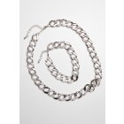 Urban Classics Accessoires / Basic Diamond Necklace And Bracelet Set silver