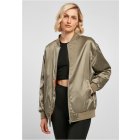 Women´s jacket // Urban Classics Ladies Oversized Satin Bomber Jacket softolive