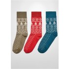 Urban Classics / Norwegian Pattern Socks 3-Pack hugered/jasper/tiniolive